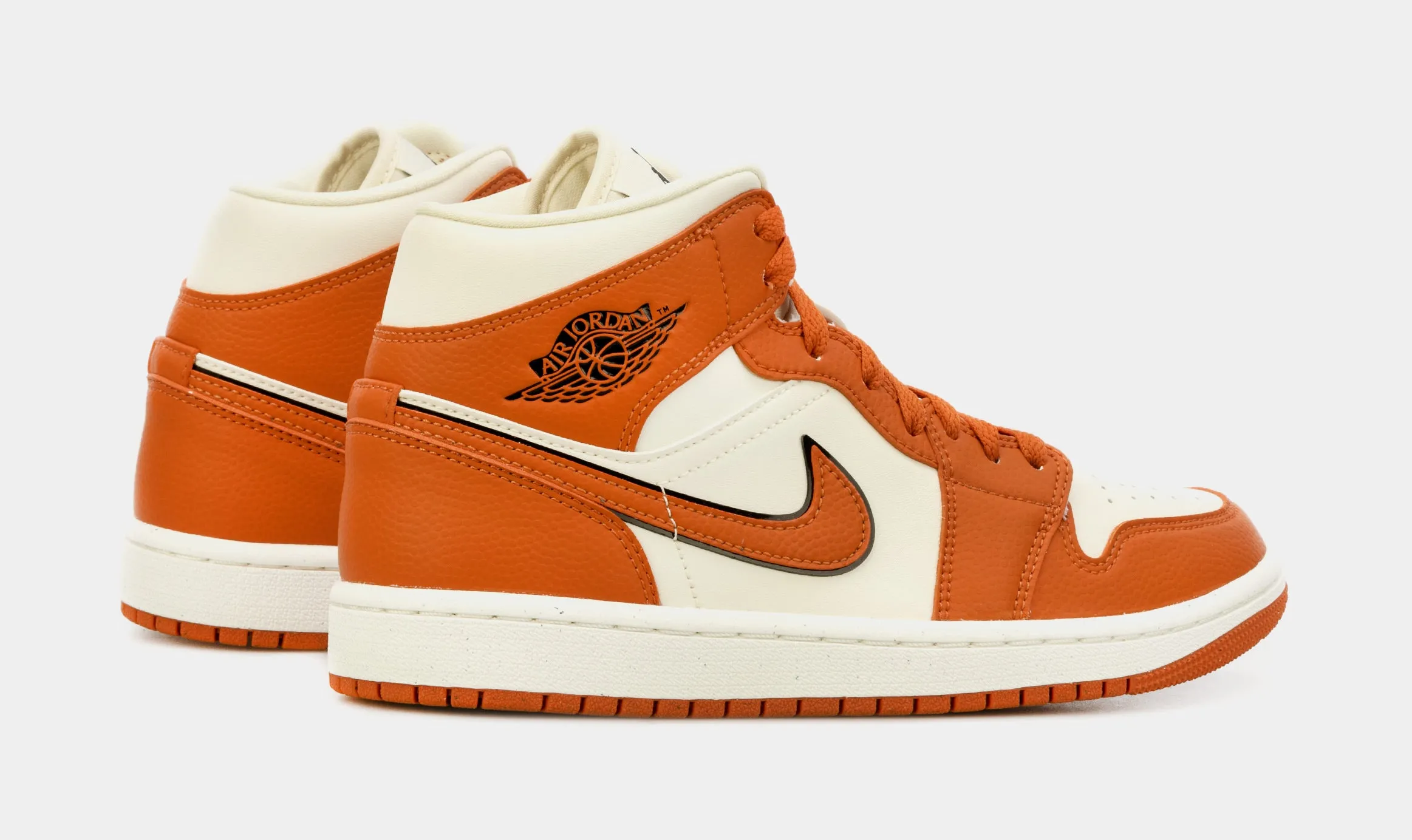 Air Jordan 1 Retro Mid SE Sport Spice Womens Lifestyle Shoes (Orange/White)