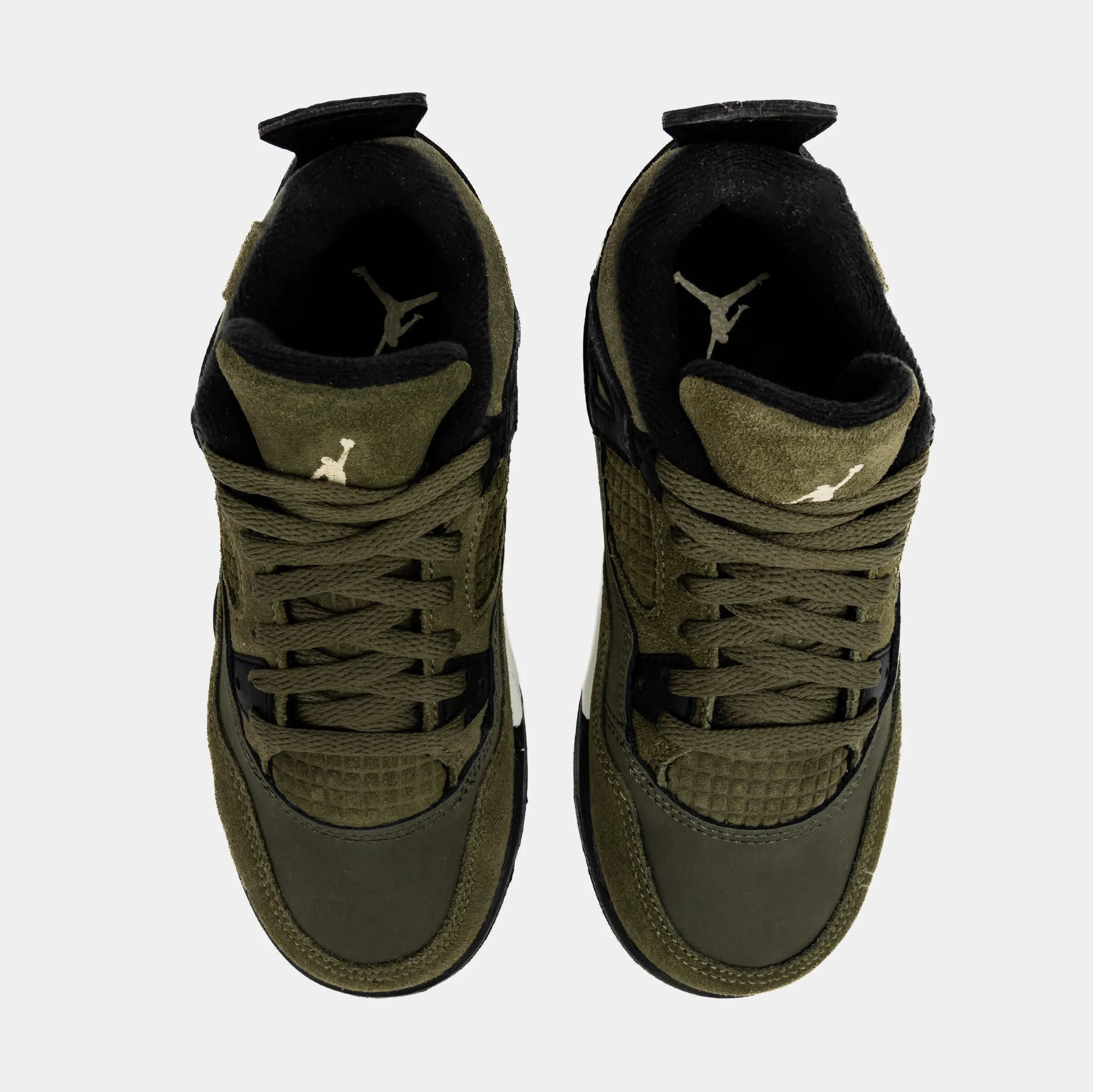 Air Jordan 4 Retro SE Craft Olive Preschool Lifestyle Shoes (Medium Olive)