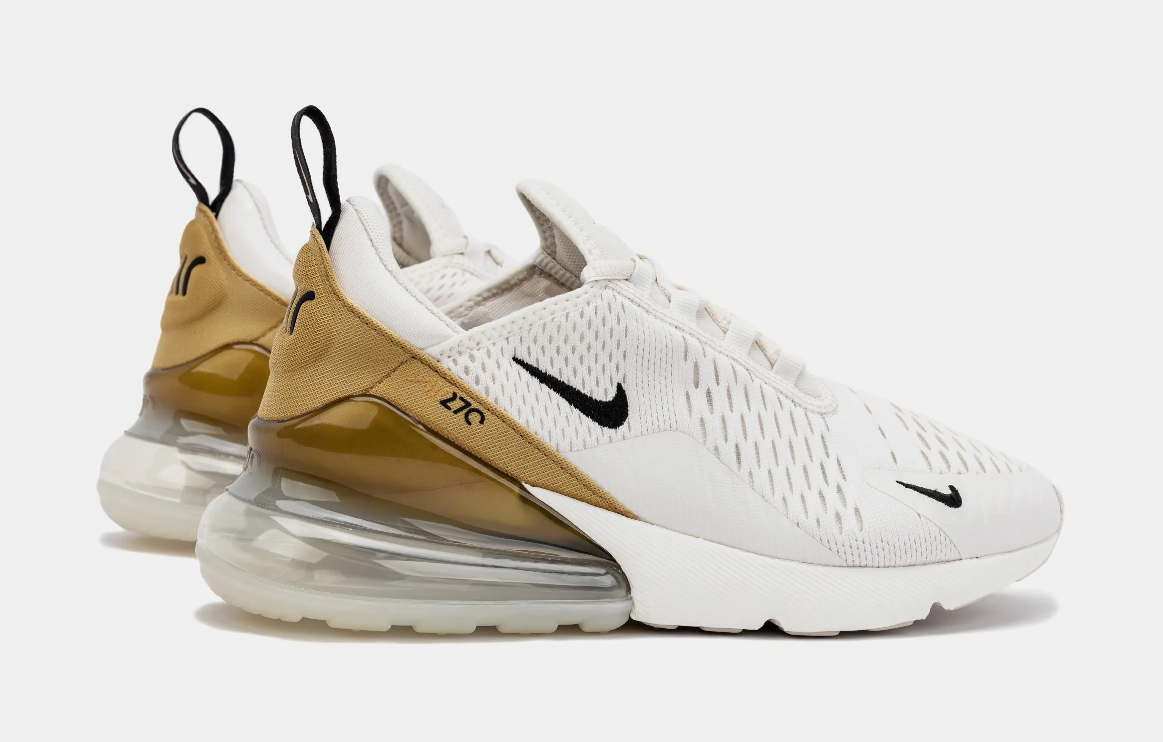 Air Max 270 Womens Running Shoes (Beige/Gold)