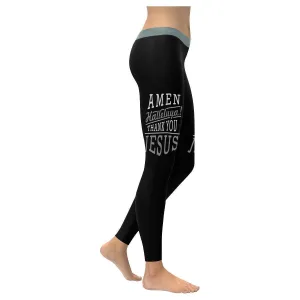 Amen Halleluya Thank You Jesus Funny Christian Faith Upf40  Womens Leggings - Christian Leggings For Women