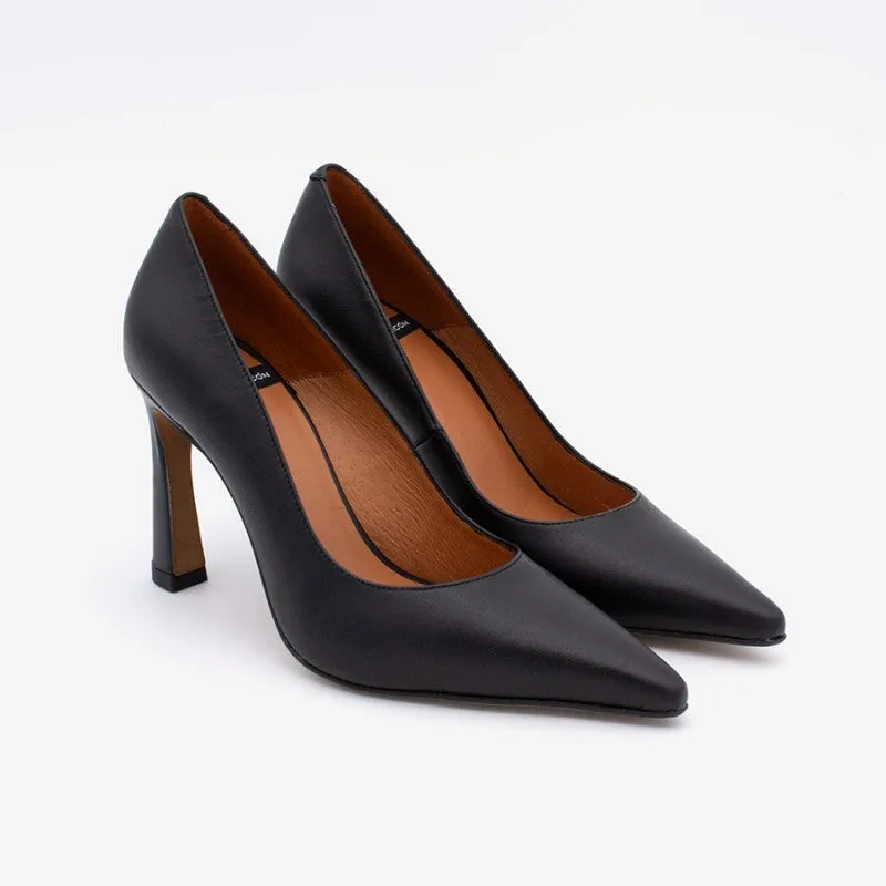 ANGEL ALACRON LARIAH BLACK STILLETO PUMPS