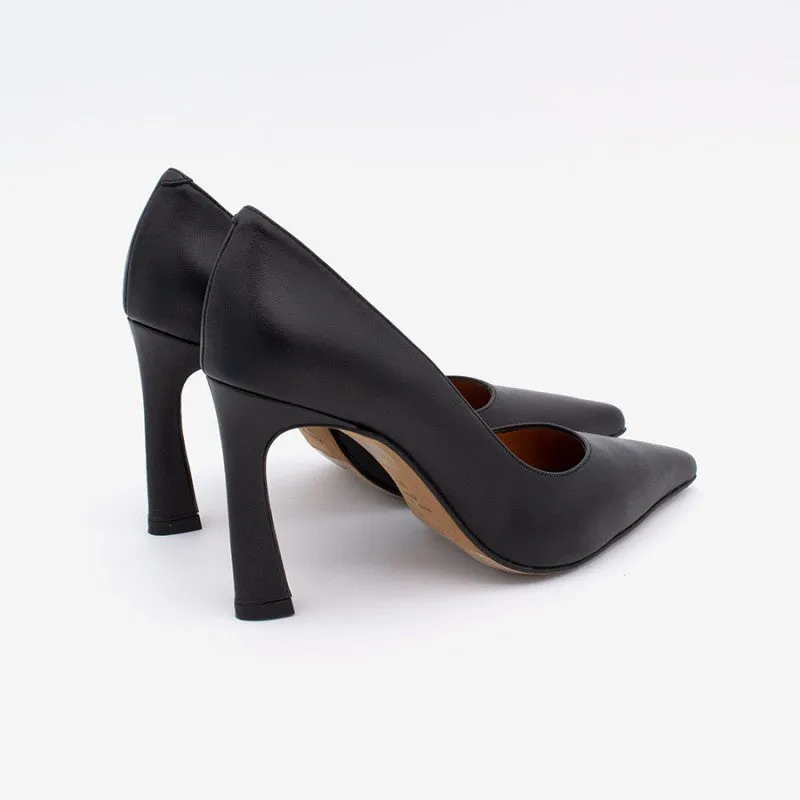 ANGEL ALACRON LARIAH BLACK STILLETO PUMPS