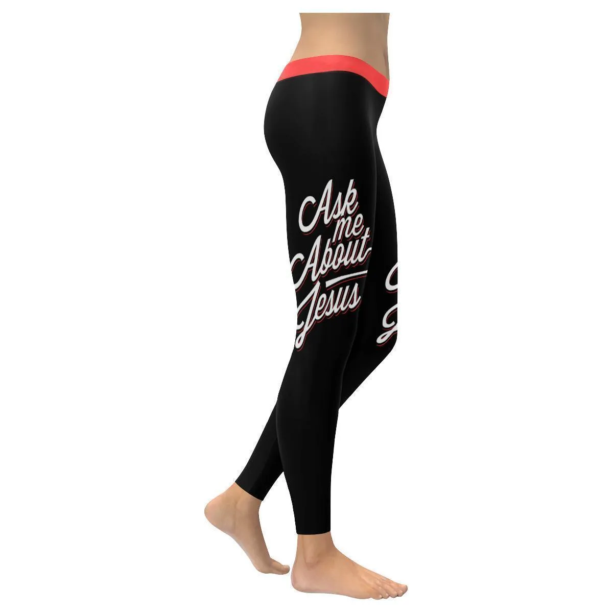 Ask Me About Jesus Funny Christian Jesus Faith Upf40  Womens Leggings - Christian Leggings For Women