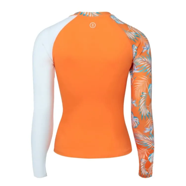 Barrel Women Sunset Flower Odd Rashguard-ORANGE