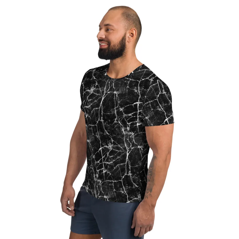 Black Marble Men's Athletic T-shirt