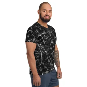 Black Marble Men's Athletic T-shirt