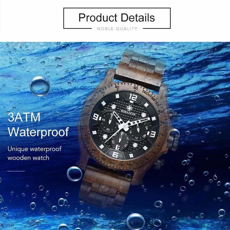 Chronograph Men Sports Wooden Watches