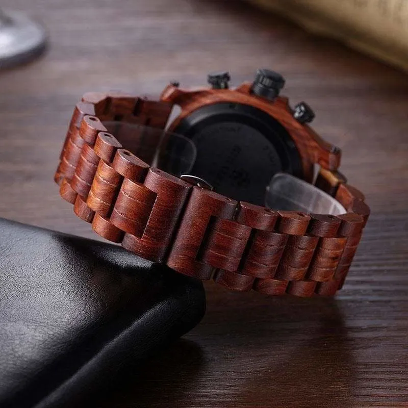 Chronograph Men Sports Wooden Watches