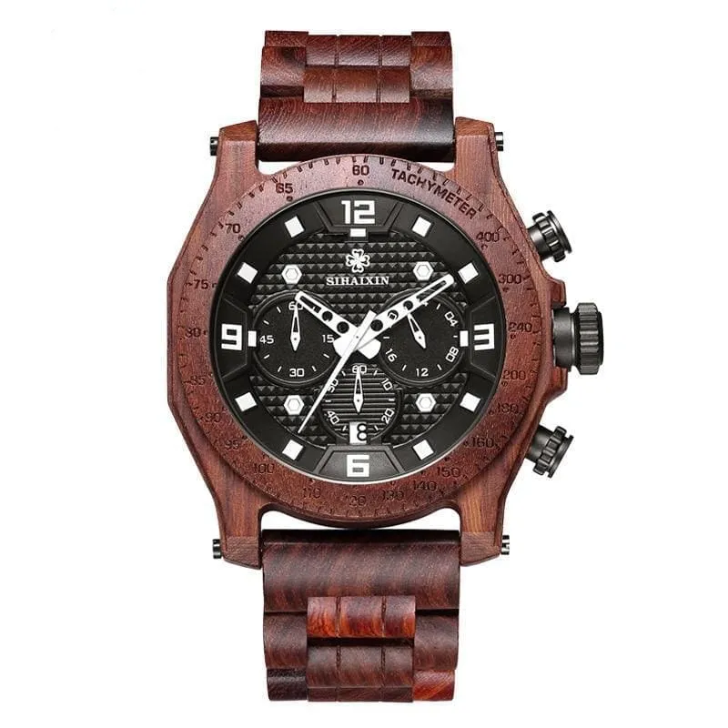 Chronograph Men Sports Wooden Watches