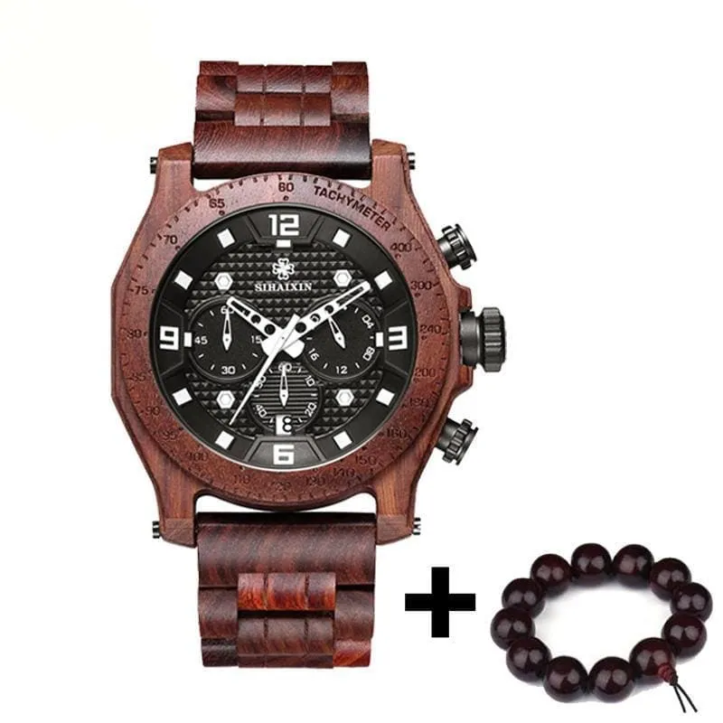 Chronograph Men Sports Wooden Watches