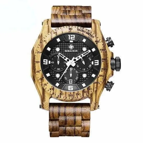 Chronograph Men Sports Wooden Watches