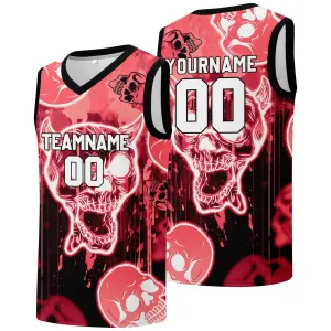 Custom basketball jersey for men and women. Stitched and printed name, number and logo Light Red