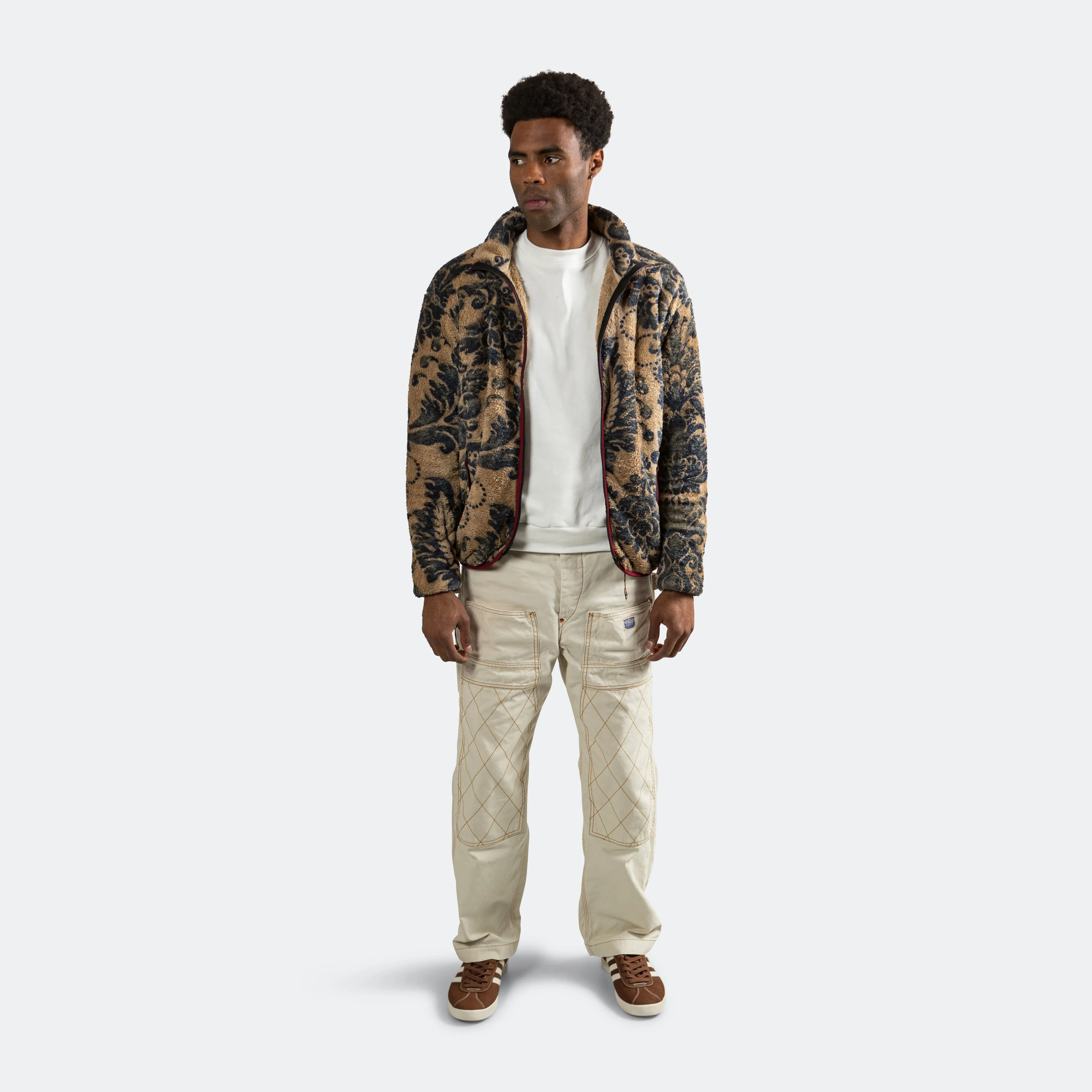 DAMASK Fleece ZIP Blouson - Beige