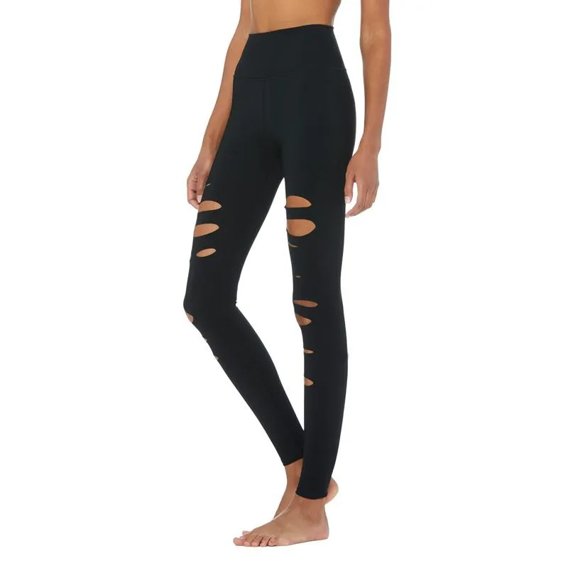 Distressed Outdoor Elasticity Fitness Yoga Sports Sports Leggings