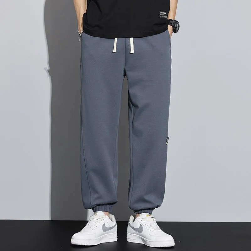 Drawstring Knitted Solid Color Tapered Loose Fit Sweatpant