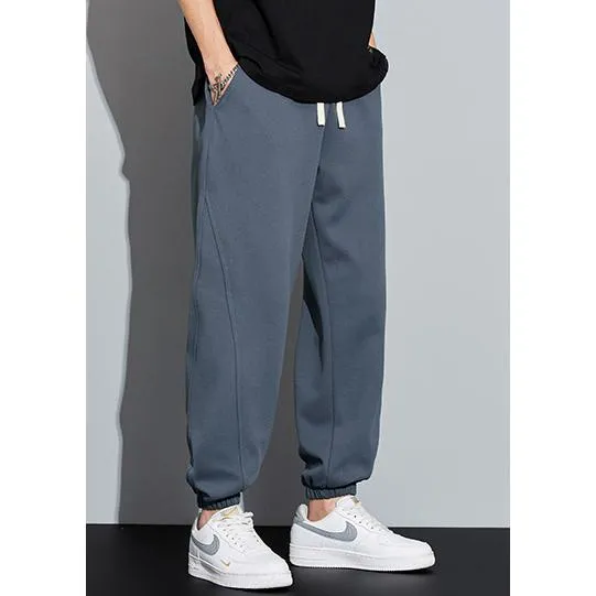 Drawstring Knitted Solid Color Tapered Loose Fit Sweatpant