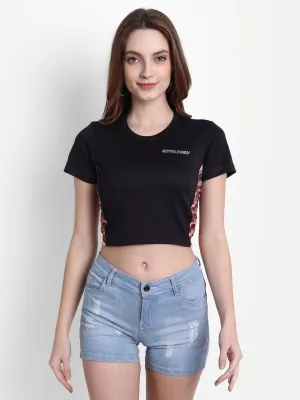 DriDOT Black Long Back Crop Top RWW2038