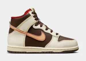 Dunk High Baroque Brown Preschool Lifestyle Shoes (Brown/Beige)