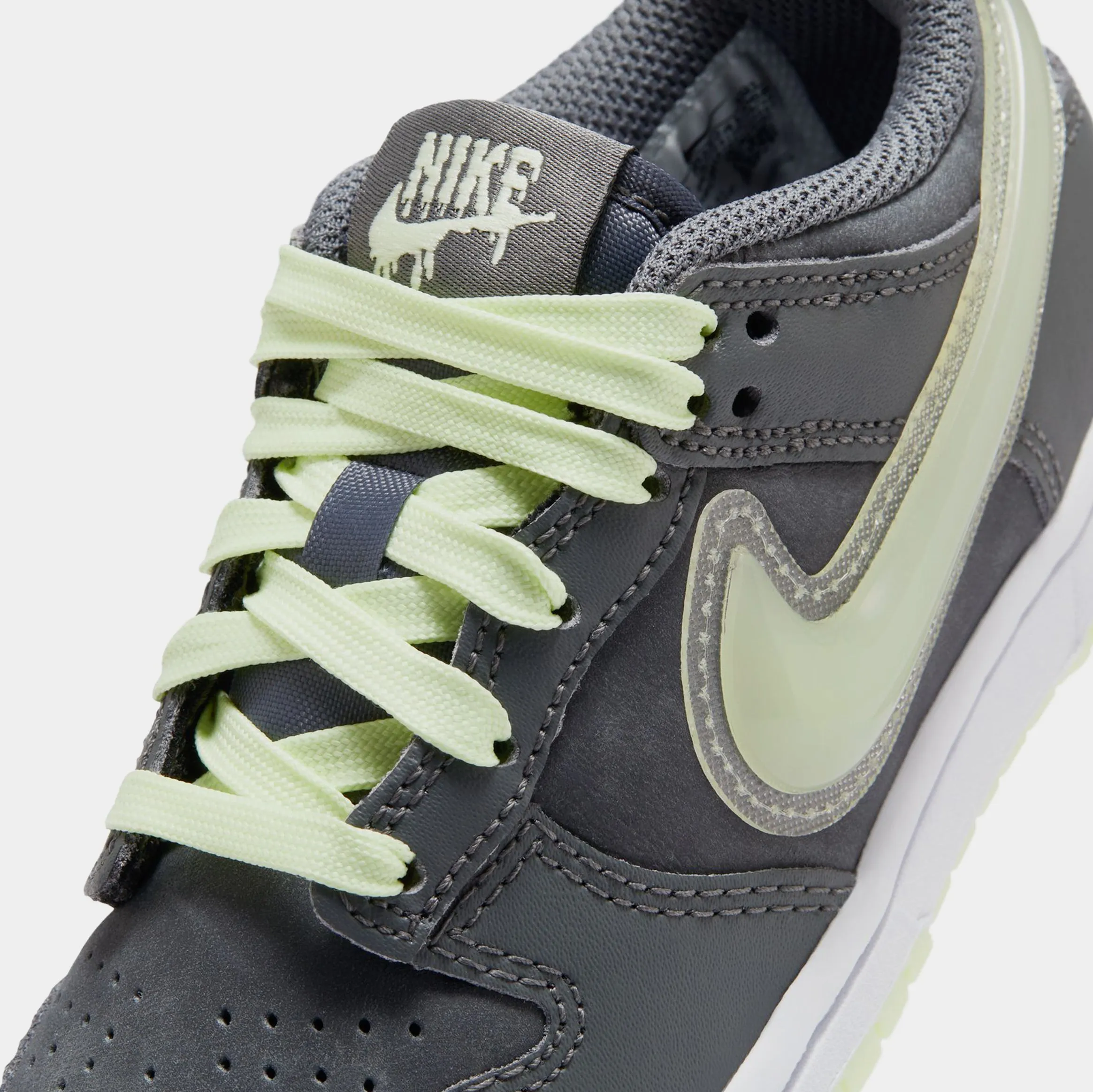 Dunk Low Glow In The Dark Preschool Lifestyle Shoes (Iron Grey/Lime Ice/White/Cool Grey)