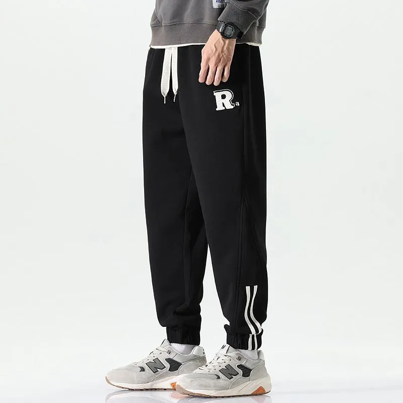 Elastic Waist Tapered Loose Fit Versatile Elasticity Knitted Sweatpant