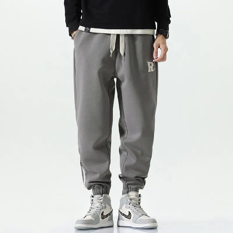 Elastic Waist Tapered Loose Fit Versatile Elasticity Knitted Sweatpant