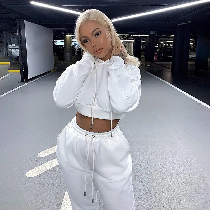 Fashion Winter Tracksuit Hoodie and Sweatpants Sports Set