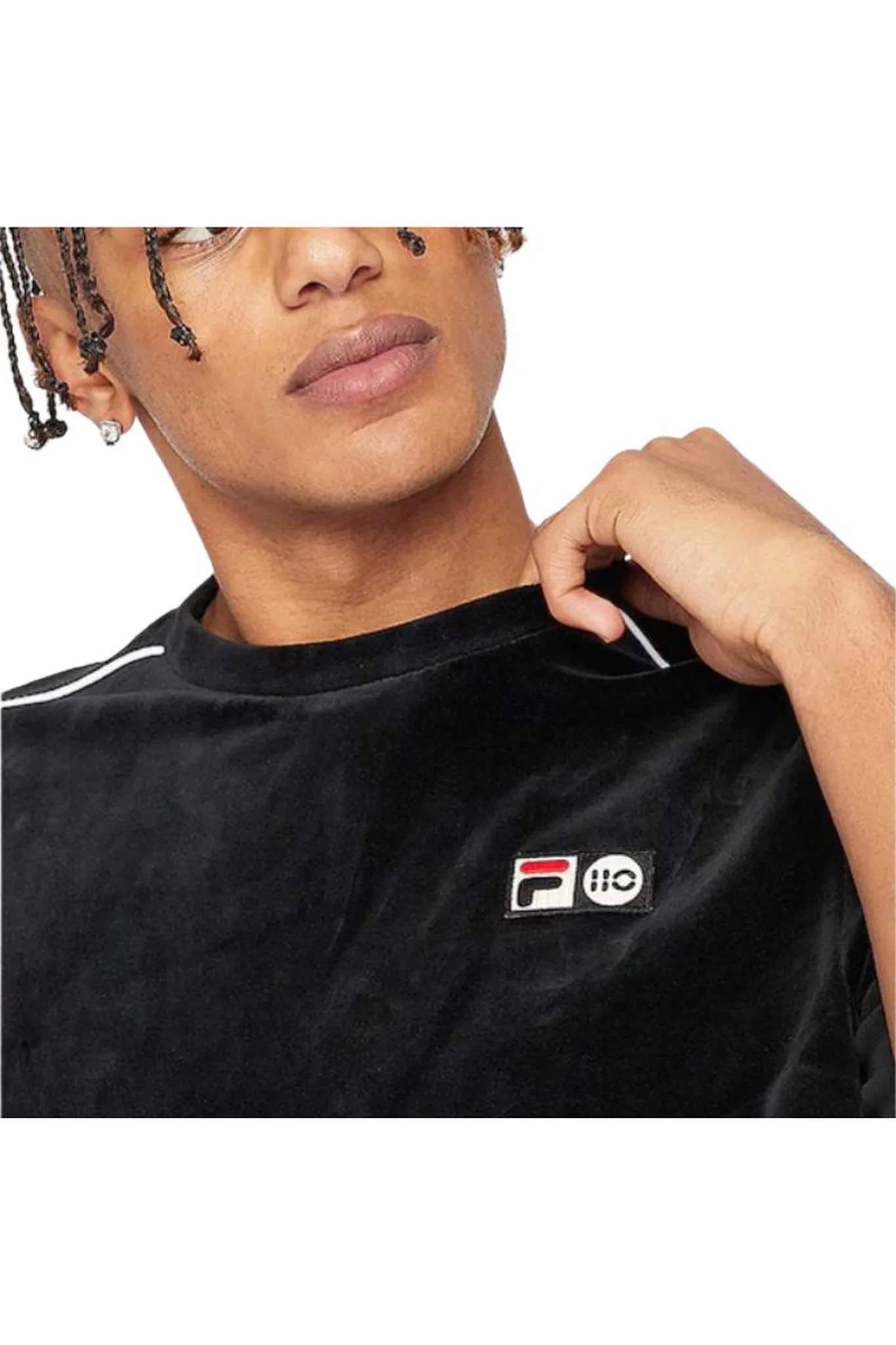 FILA Hector Velour T-Shirt Black