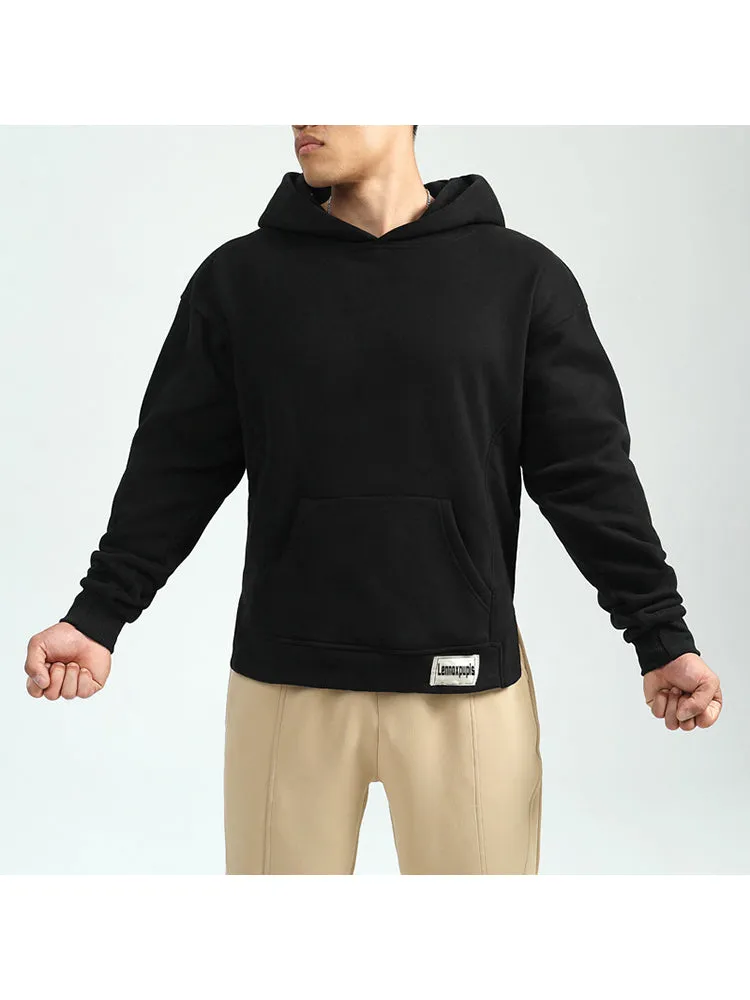 Fitness Sports Sweatshirt Men'S Padded Thicker Warm Cotton Training Casual Outdoor Warm Sports Hoodie