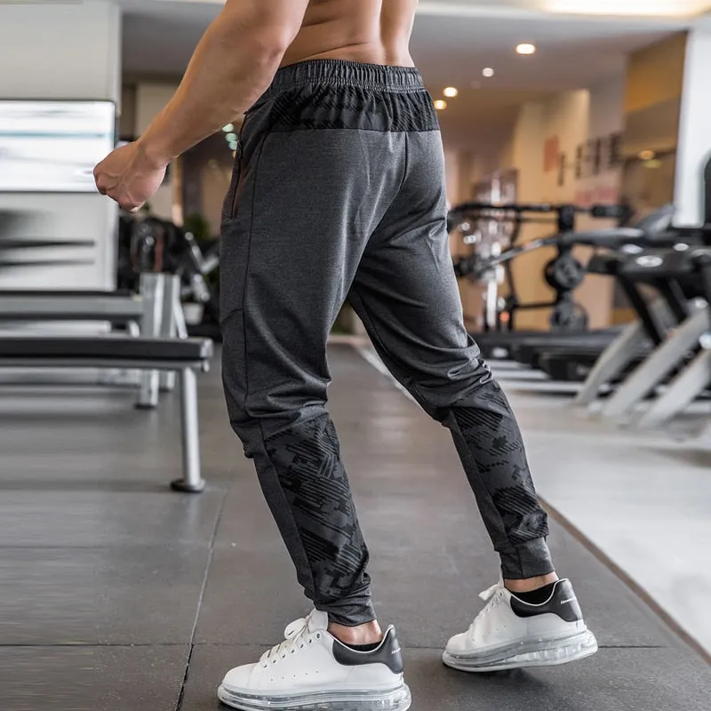 High Quality Camouflage Sweatpants Men Gym Fitness Sports Trousers Running Trackpants Elastic Dry Fit Zipper Pockets Long Pants