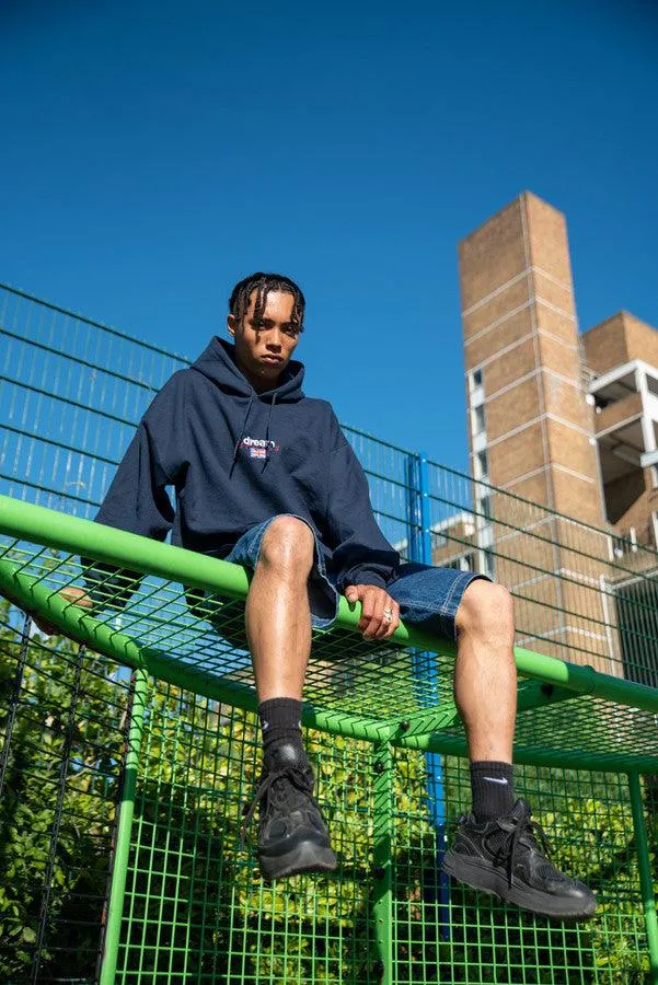 Hoodie in Navy with Dream Sports Logo Embroidery