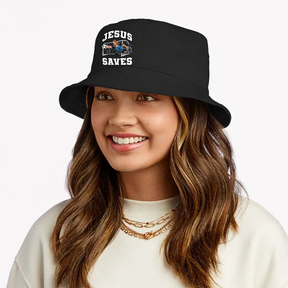 Jesus Saves - Soccer Goal Bucket Hat