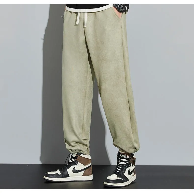 Knitted Straight Leg Suede Sports Versatile Sweatpant