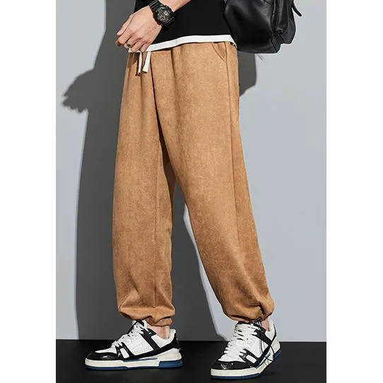 Knitted Straight Leg Suede Sports Versatile Sweatpant