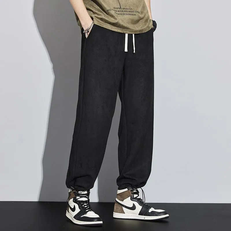 Knitted Straight Leg Suede Sports Versatile Sweatpant