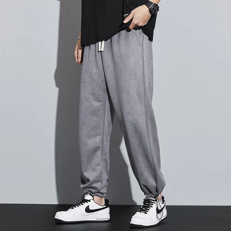 Knitted Straight Leg Suede Sports Versatile Sweatpant