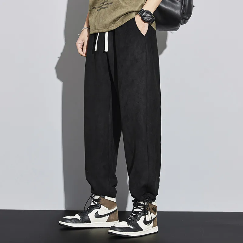 Knitted Straight Leg Suede Sports Versatile Sweatpant