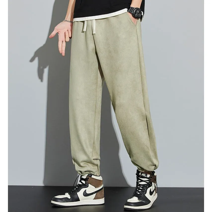 Knitted Straight Leg Suede Sports Versatile Sweatpant