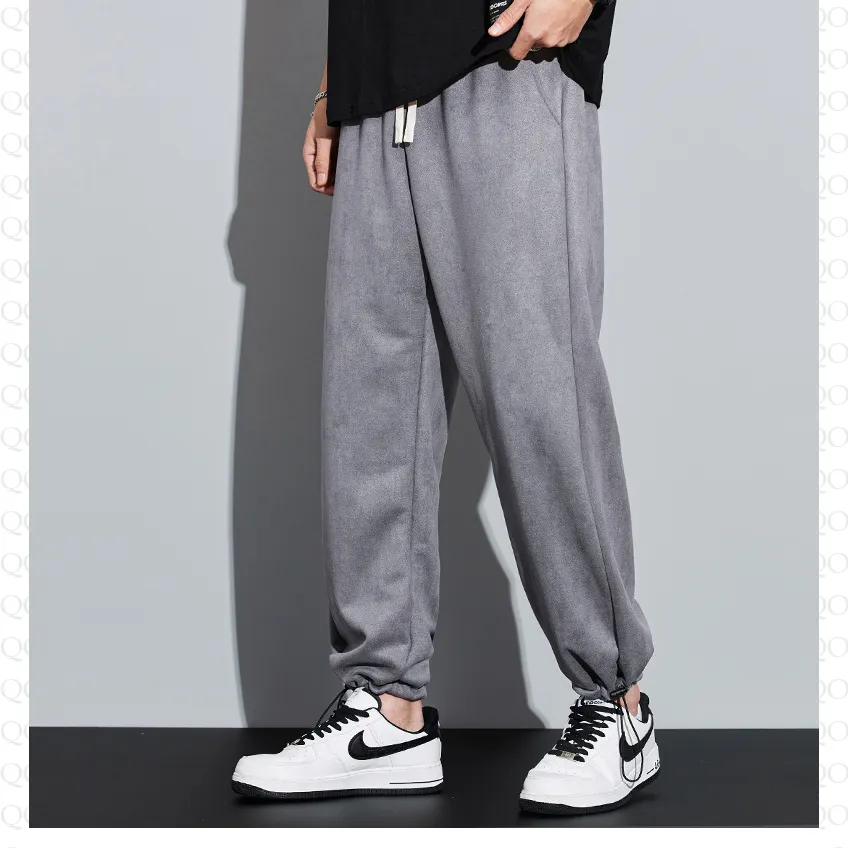 Knitted Straight Leg Suede Sports Versatile Sweatpant