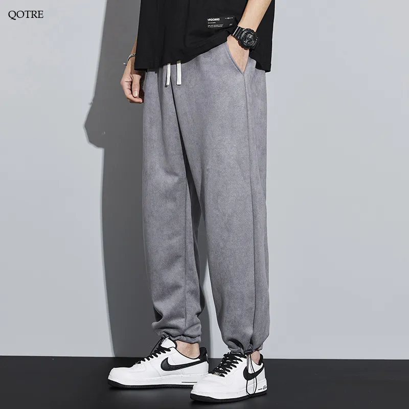 Knitted Straight Leg Suede Sports Versatile Sweatpant