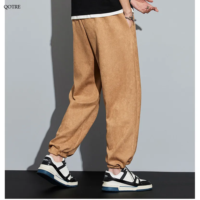 Knitted Straight Leg Suede Sports Versatile Sweatpant