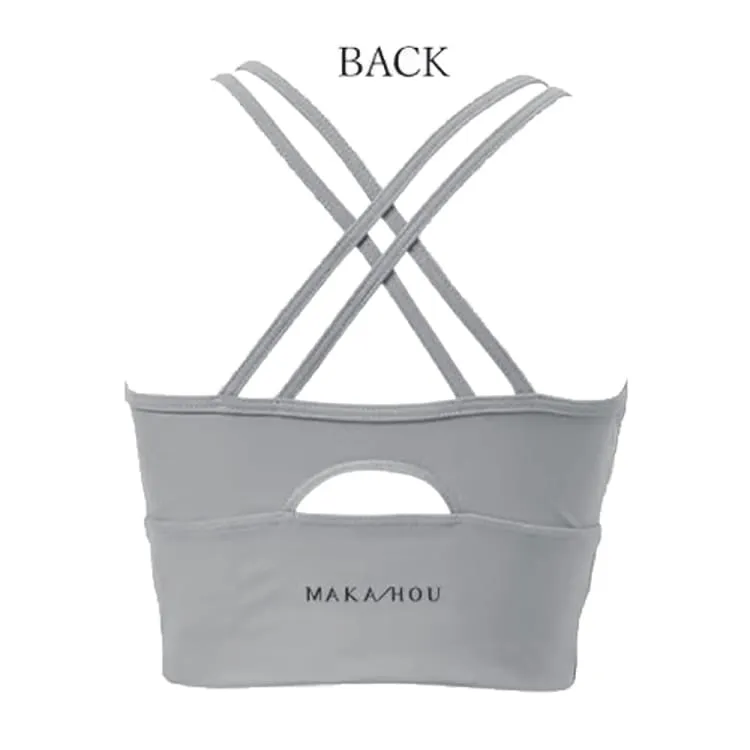 Maka-Hou Women Crossover Strap Bra Top-GREY (Japanese Brand)