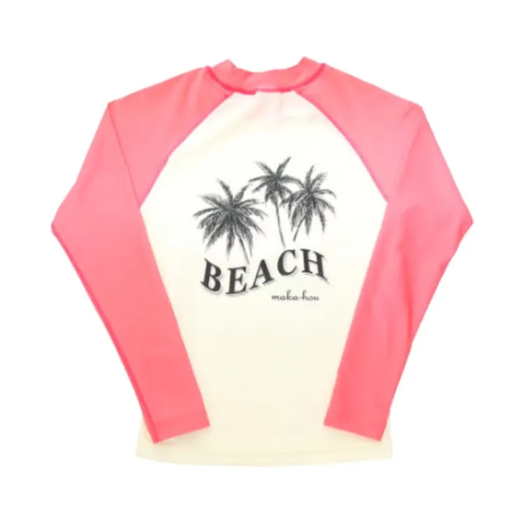 Maka-Hou Women Tropical Rashguard-PINK (Japanese Brand)