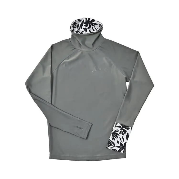 Maka-Hou Women Turtle Neck Rashguard-GRAY (Japanese Brand)