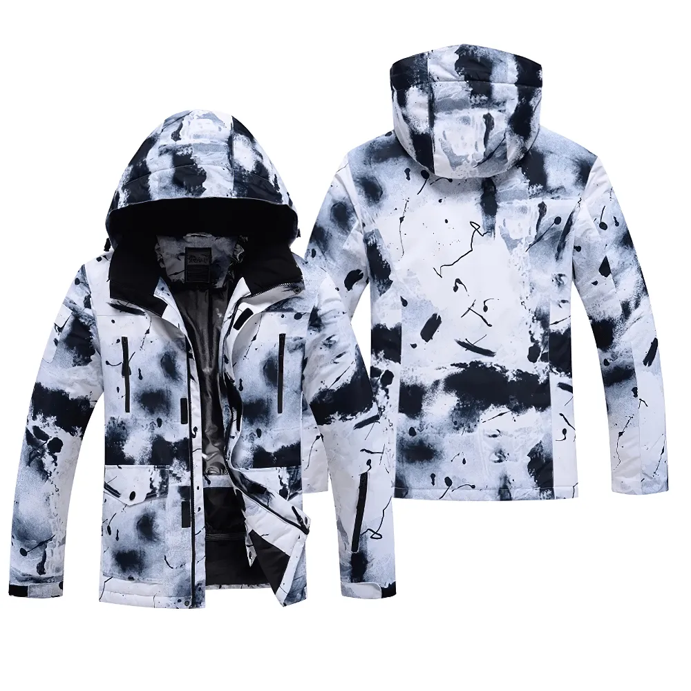 Male Stylish Ski-Ready Hooded Jacket with Pockets - SF2066