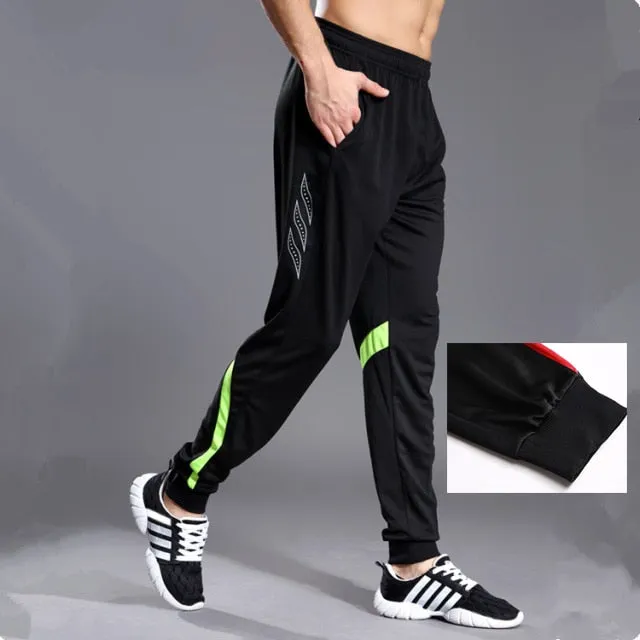 Men Running Sports Pants Zipper Football Training Joggings Sweatpants Basketball Soccer Trousers Workout Sweatpant