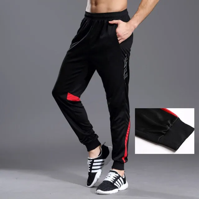 Men Running Sports Pants Zipper Football Training Joggings Sweatpants Basketball Soccer Trousers Workout Sweatpant