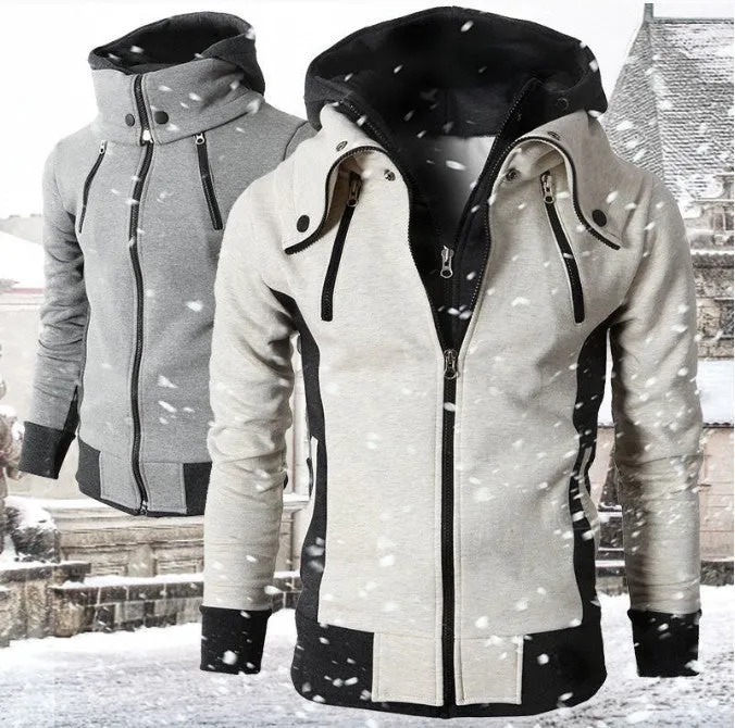 Men's High-Necked Hooded Jacket