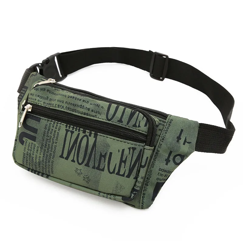 New camouflage men's waist bag fashionable and popular women's Oxford cloth crossbody mobile phone bag chest bag