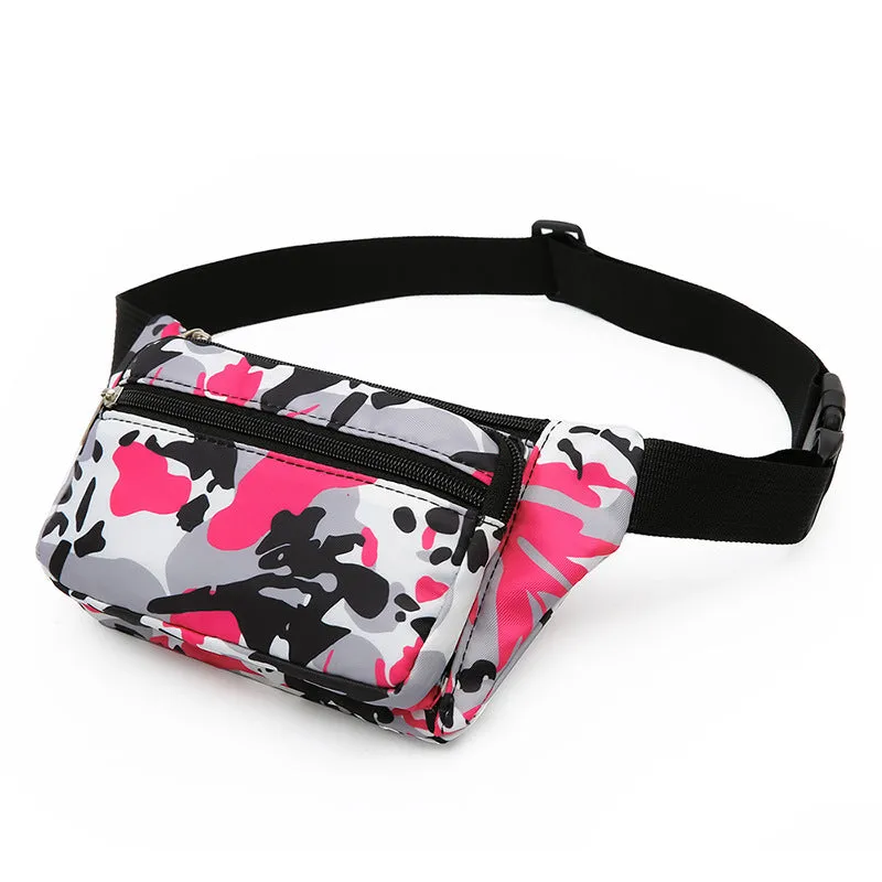 New camouflage men's waist bag fashionable and popular women's Oxford cloth crossbody mobile phone bag chest bag