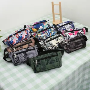 New camouflage men's waist bag fashionable and popular women's Oxford cloth crossbody mobile phone bag chest bag